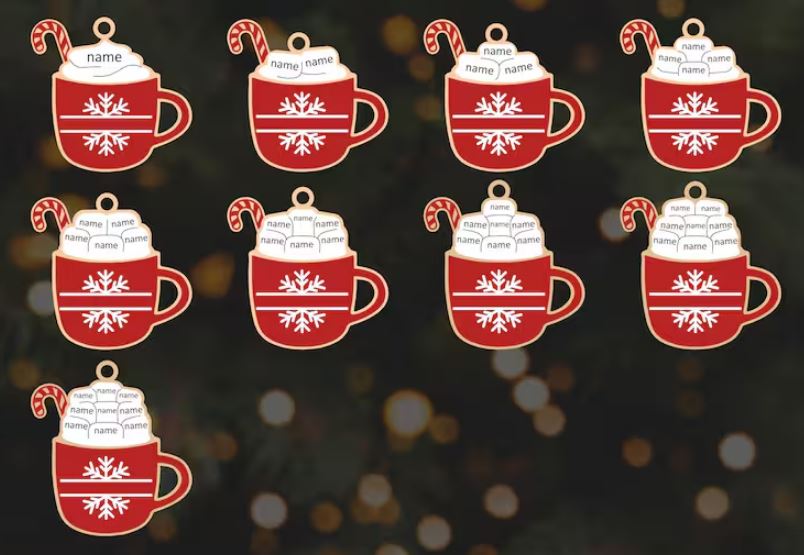 Personalized Family Hot Cocoa Mug Christmas Ornament