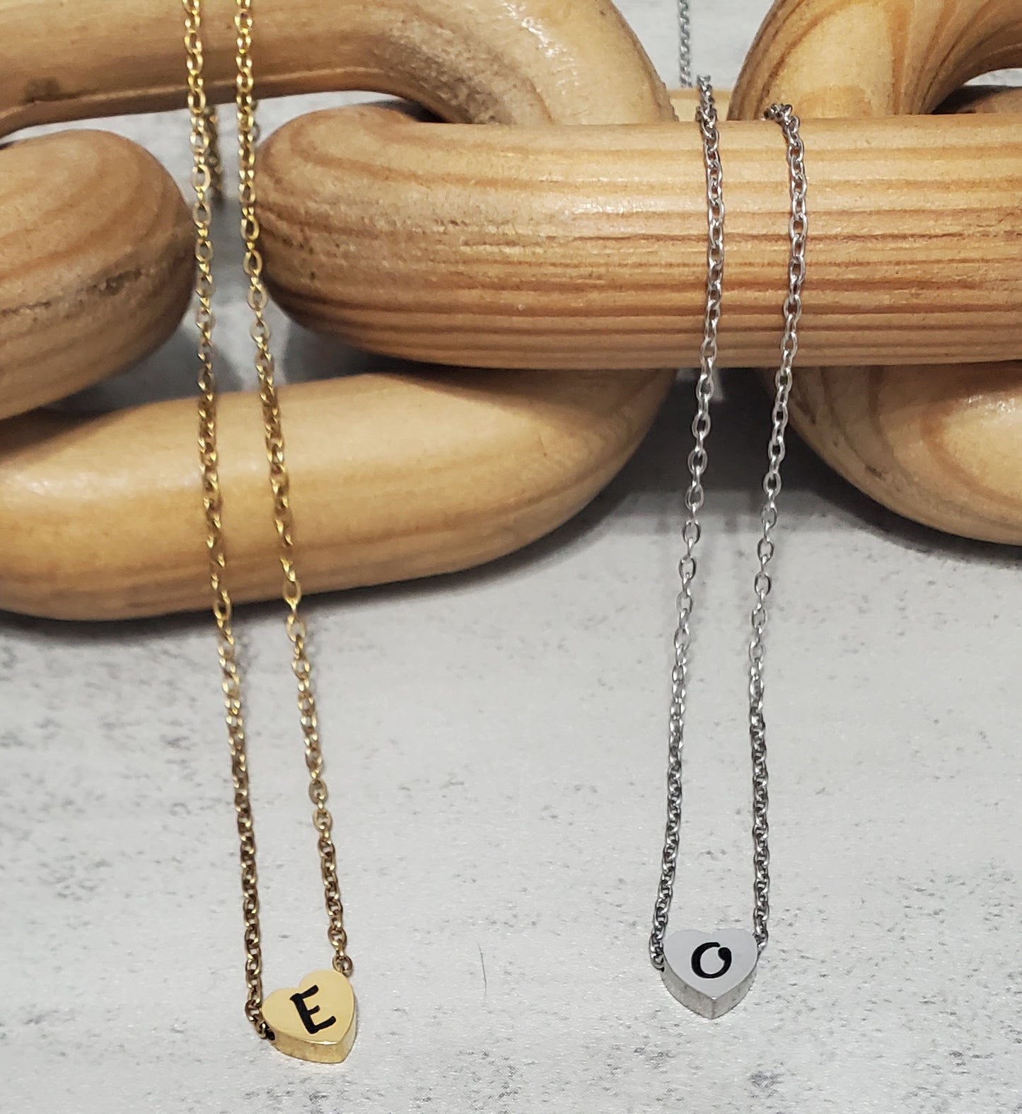 Personalized Tiny Heart Charm Necklace