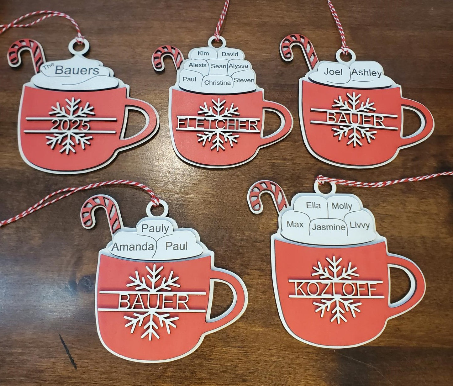 Personalized Family Hot Cocoa Mug Christmas Ornament