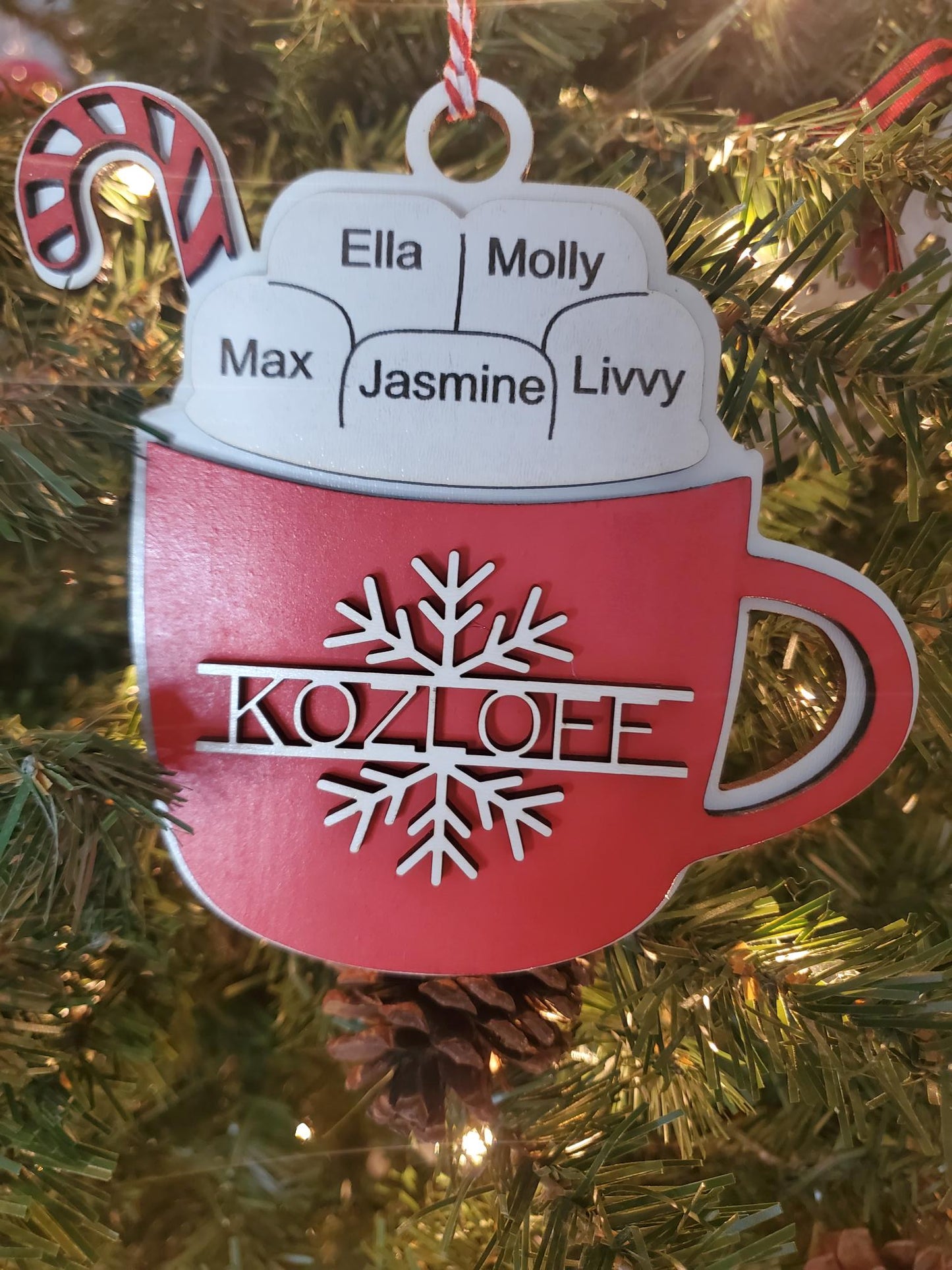 Personalized Family Hot Cocoa Mug Christmas Ornament