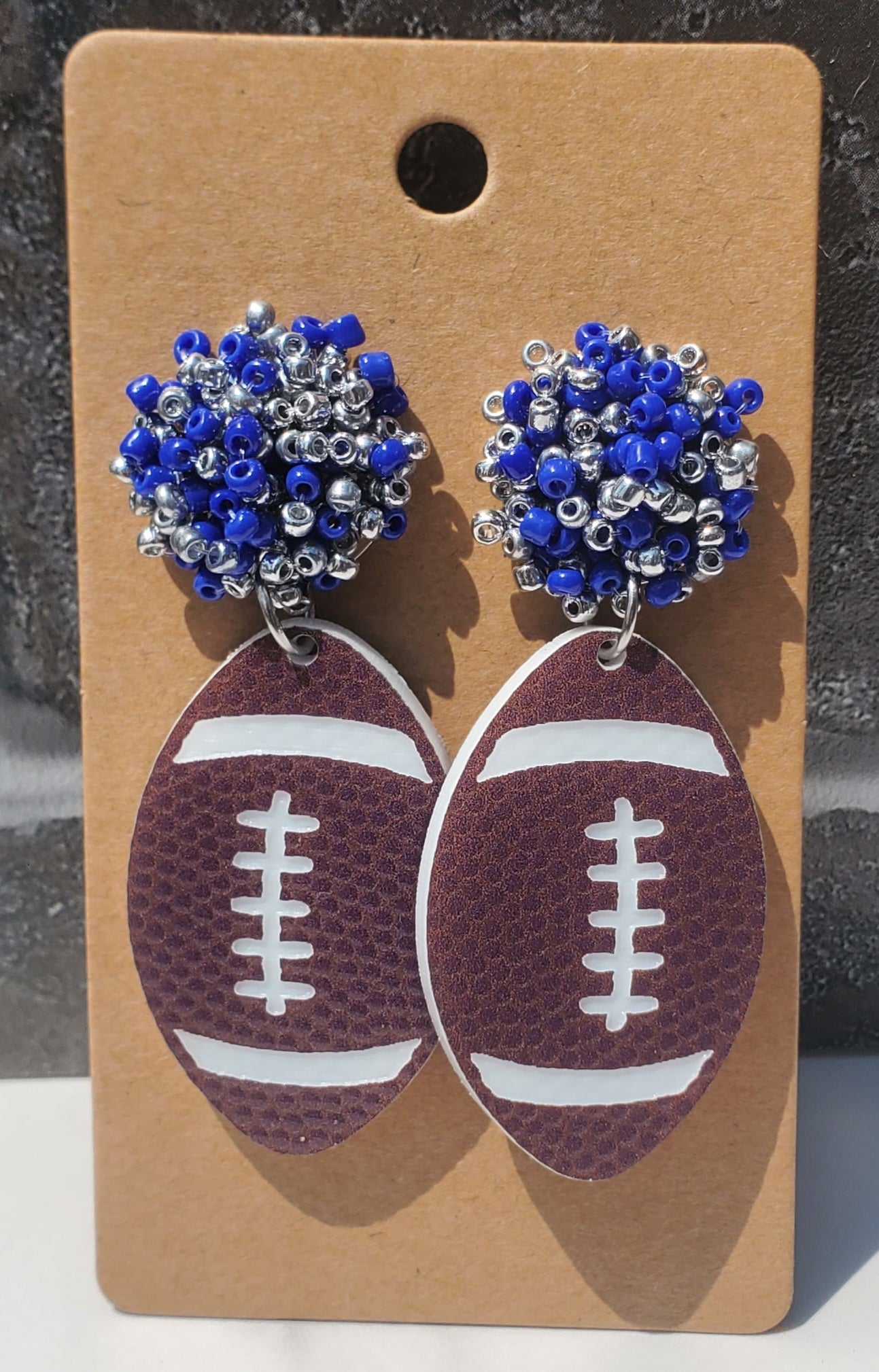 Football Seed Bead Earrings