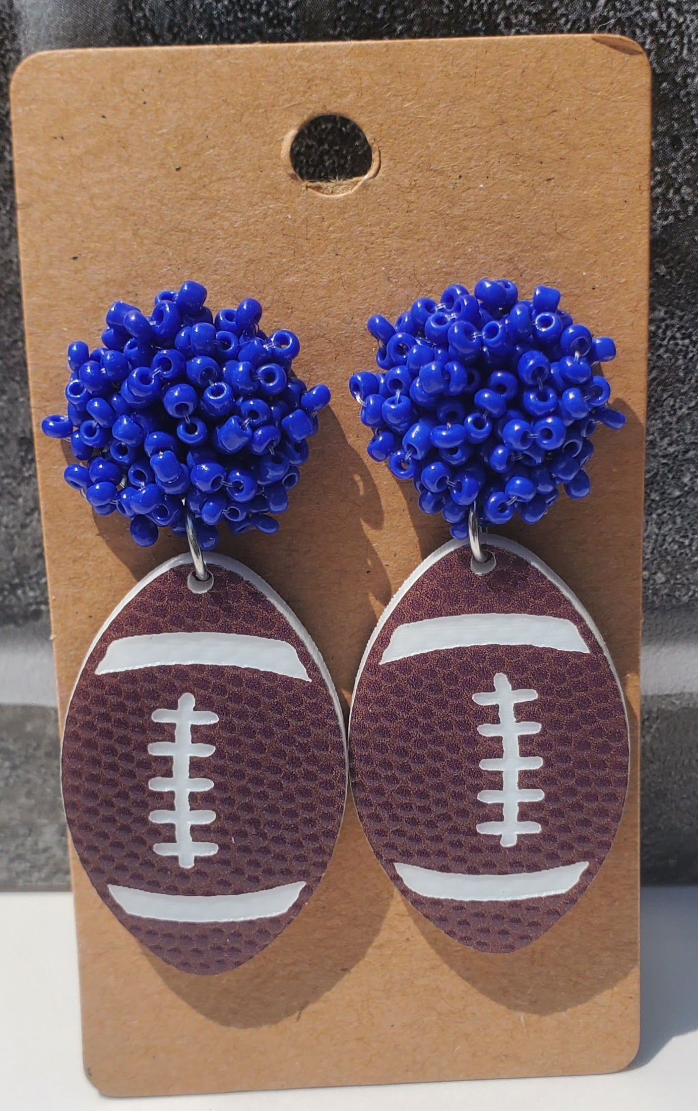 Football Seed Bead Earrings