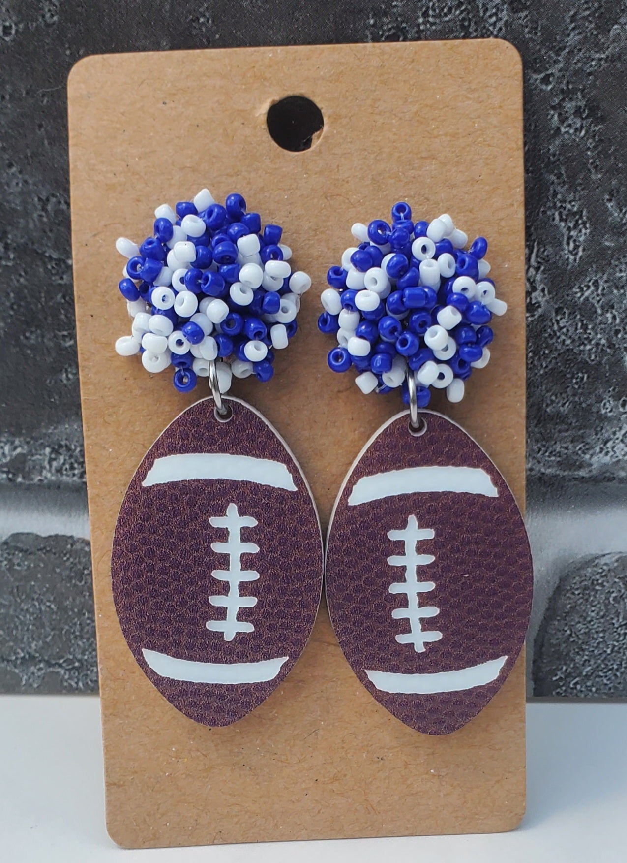 Football Seed Bead Earrings