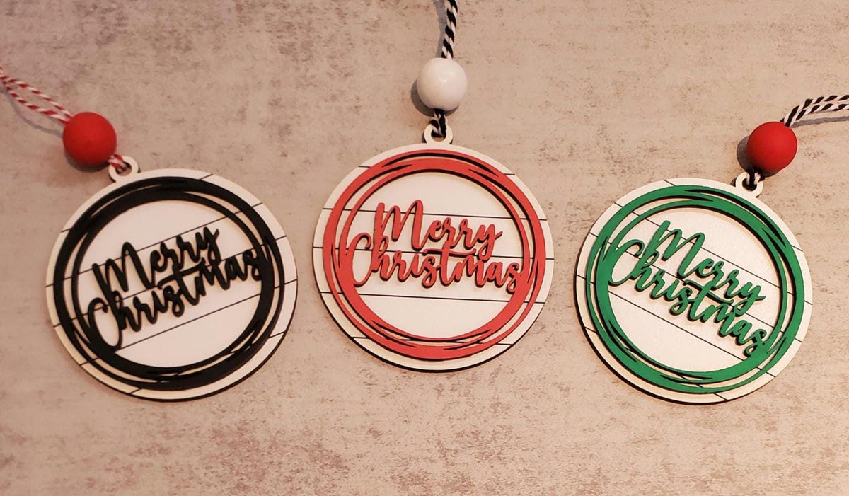 Farmhouse Merry Christmas Ornaments