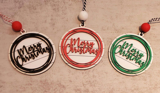 Farmhouse Merry Christmas Ornaments